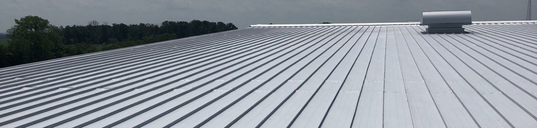 The image is of a metal roof restored for Gregg H.