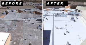 The image shows a before and after snapshot of the project.