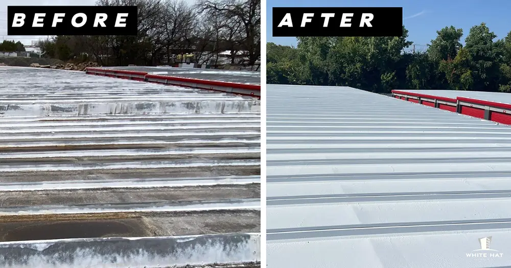 White Hat Industrial before and after restoration of existing metal 5