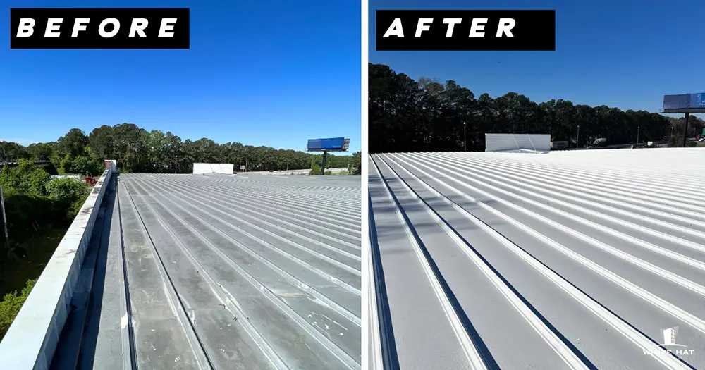 White Hat Industrial before and after restoration of existing metal 4