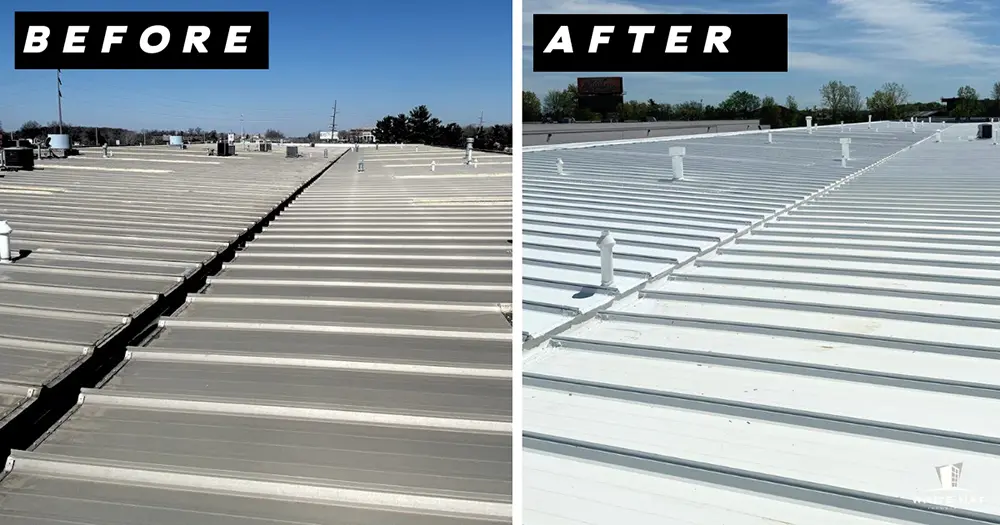 White Hat Industrial before and after restoration of existing metal 12