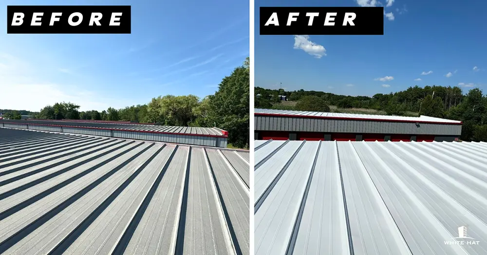 White Hat Industrial before and after restoration of existing metal 9