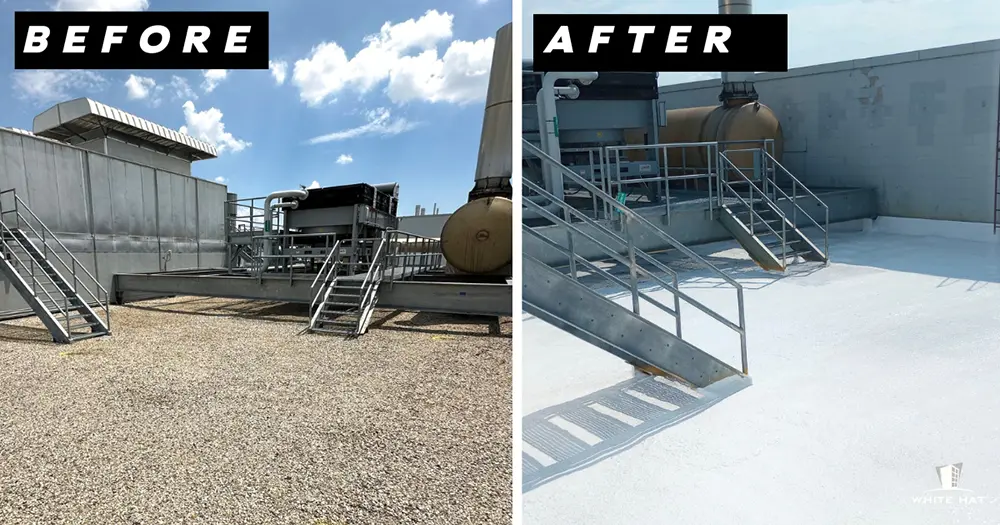 White Hat Industrial before and after restoration with spf systems 1