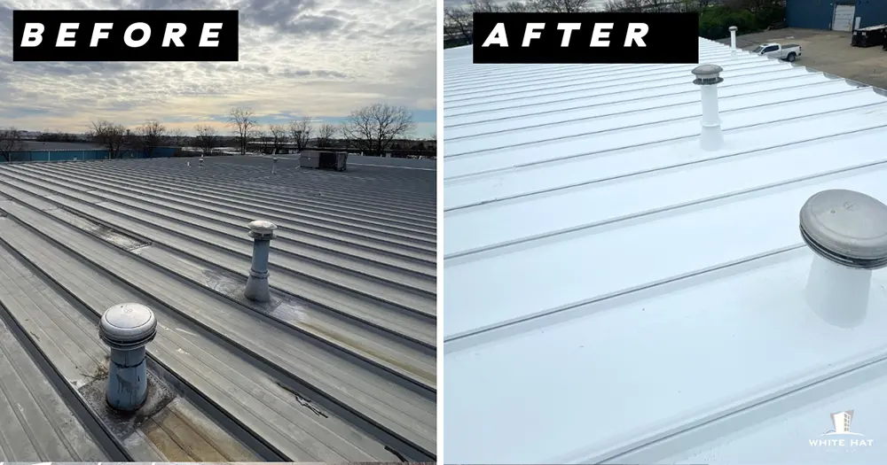 White Hat Industrial before and after restoration of existing metal 8