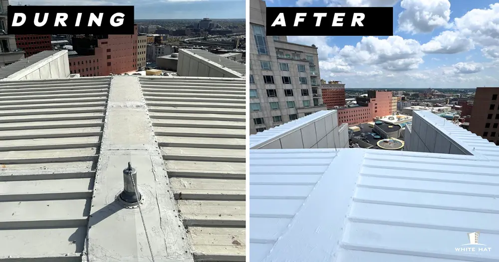 White Hat Industrial before and after restoration of existing metal 3