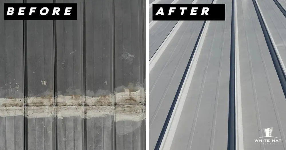 White Hat Industrial before and after restoration of existing metal 11