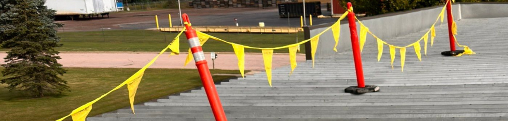 The image is of a metal roof ready for inspection.